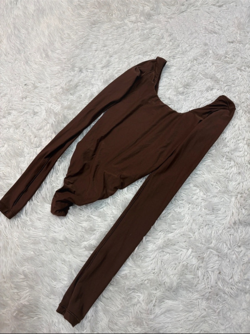 Aerie smootheez Women's Long-Sleeve Scoop Neck Bodysuit - Brown